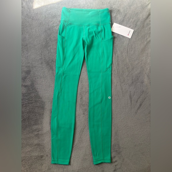 lululemon athletica Pants - Lululemon Fast and Free High-Rise Fleece Tight 28" Kelly Green Size 6